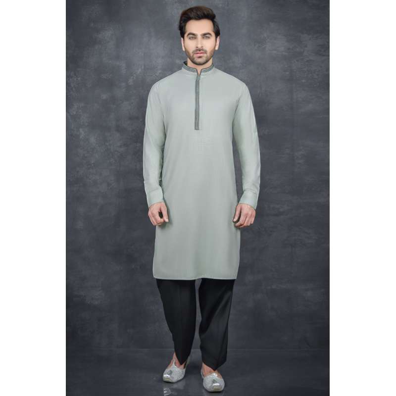 Black Punjabi Men's Readymade Kurta Salwar