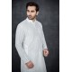 White Chikankari Men's Kurta Shalwar Set