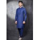 NAVY BLUE READYMADE INDIAN MEN'S KURTA SALWAR