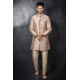 GOLD JACQUARD COAT KURTA AND PANT PYJAMA INDIAN MENS ETHNIC SUIT