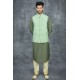 GREEN PAKISTANI MEN'S READYMADE WAISTCOAT