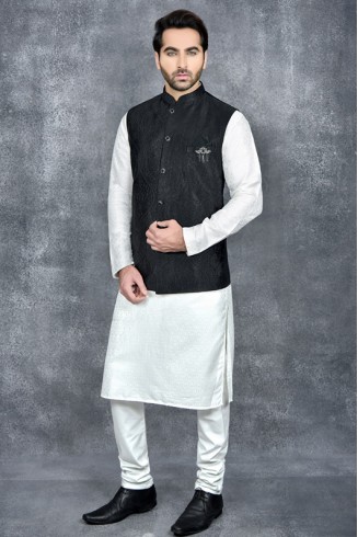 BLACK EID SMART FESTIVE MEN'S WAISTCOAT