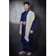 NAVY BLUE MENSWEAR ETHNIC KURTA PAJAMA & STOLE
