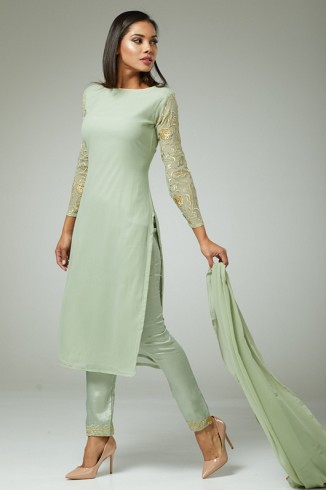 Mint Green New  Eid al-Fitr Readymade Salwar Suit
