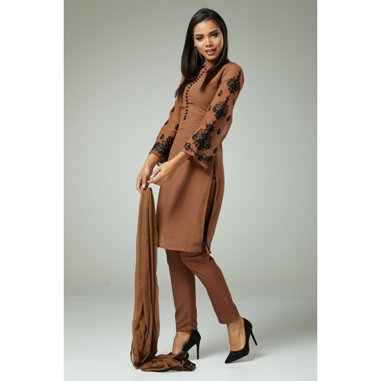 BROWN PUNJABI SUITS READYMADE PARTY OUTFITS