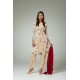 PEACH FASHIONABLE JACKET STYLE FLORAL PRINTED SALWAR SUIT
