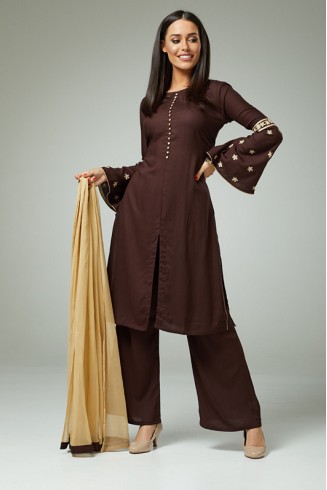 CHOCO ASYMMETRICAL BOLD DESIGNER READYMADE SALWAR SUIT
