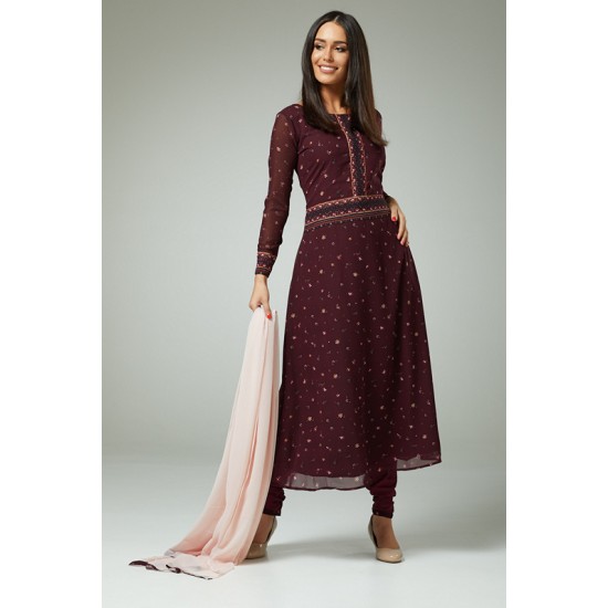 UNIQUE MAROON INDIAN READYMADE EID SALWAR KAMEEZ