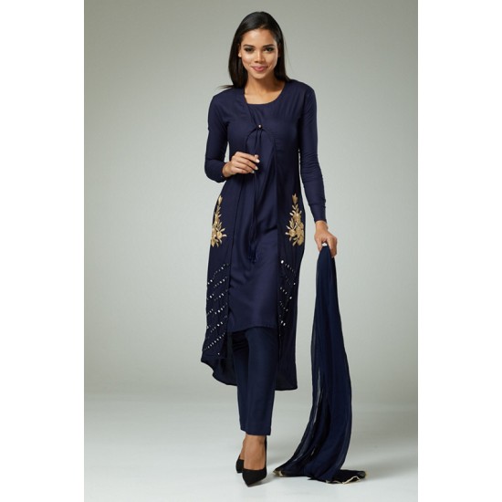 ECLIPSE NAVY BLUE READYMADE JACKET DRESS