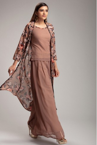 STUNNING NEW PAKISTANI DESIGNER PALAZZO PRINTED JACKET DRESS