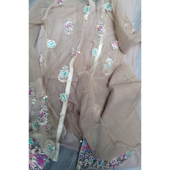 BEIGE CHIFFON READY MADE SALWAR KAMEEZ