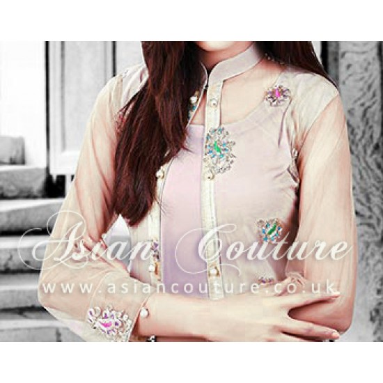 BEIGE CHIFFON READY MADE SALWAR KAMEEZ