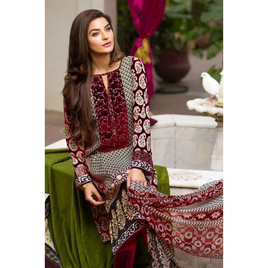 Brown & Green Printed Pakistani Designer Salwar Suit