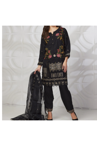 Black Georgette Punjabi Salwar Suit