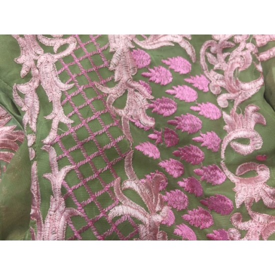 Pink & Beige Pakistani Embroidered Readymade Salwar Suit