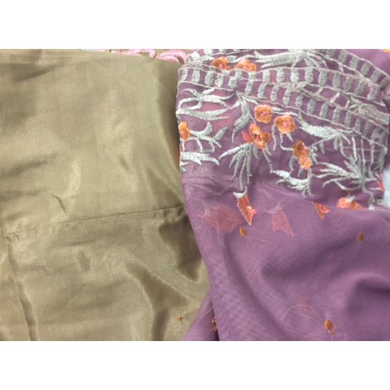 Pink & Beige Pakistani Embroidered Readymade Salwar Suit