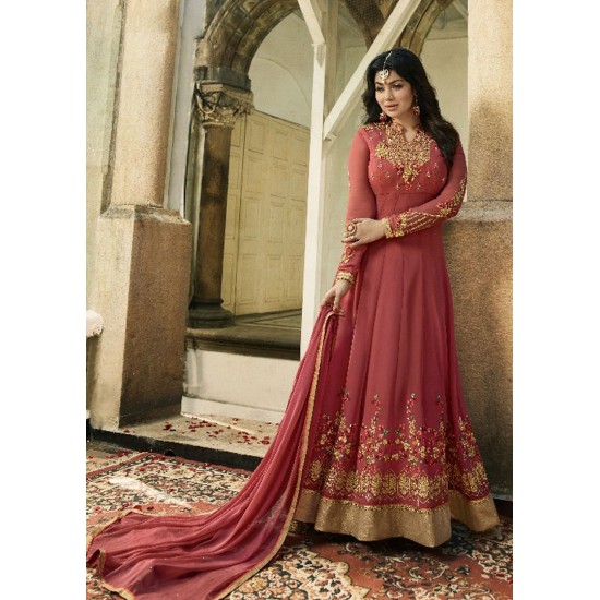 PINK INDIAN PARTY AND WEDDING ANARKALI GOWN