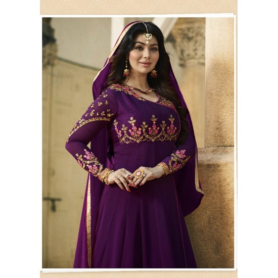 PURPLE INDIAN PARTY AND WEDDING ANARKALI GOWN