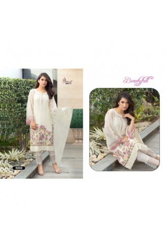 Cream Floral Embroidered Pakistani Georgette Suit