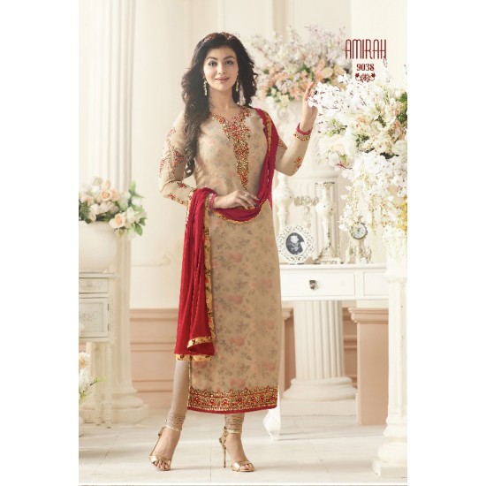BEIGE AMIRAH INDIAN BOLLYWOOD STYLE CHURIDAAR SUIT