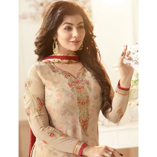 BEIGE AMIRAH INDIAN BOLLYWOOD STYLE CHURIDAAR SUIT
