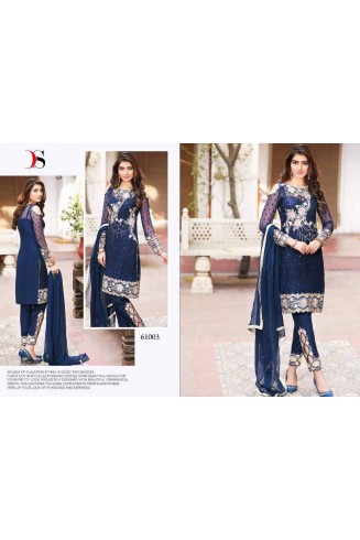 ZDS47002 BLUE NISHWA REPLICA PAKISTANI STYLE SALWAR KAMEEZ 