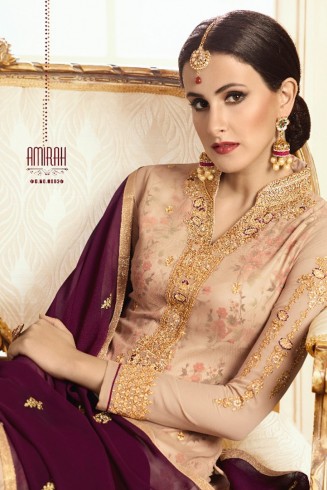 Beige Maroon Wedding Salwar Suit 