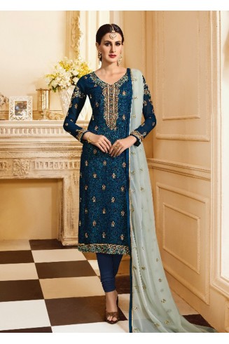 Teal Designer Wedding Salwar Suit 