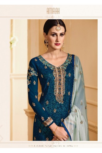 Teal Designer Wedding Salwar Suit 