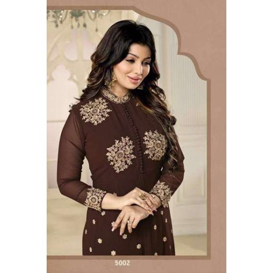 BROWN INDIAN DESIGNER ANARKALI SUIT 