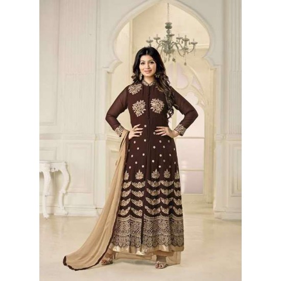 BROWN INDIAN DESIGNER ANARKALI SUIT 