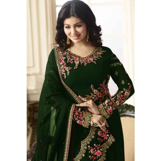 GREEN SIMAR REENAZ AYESHA TAKIA PARTY WEAR ELEGANT SALWAR SUIT 