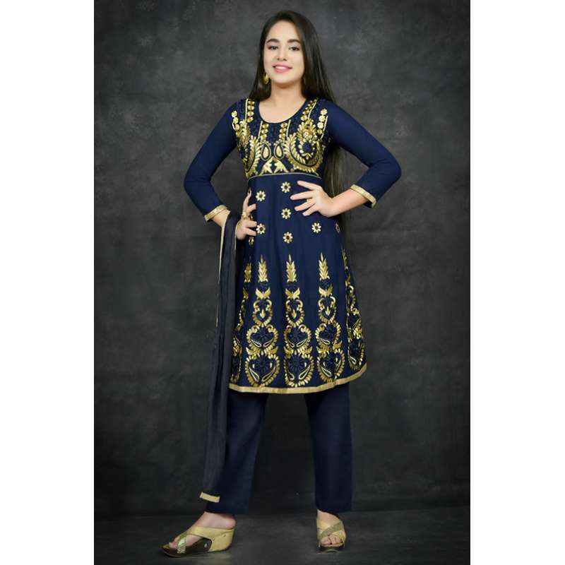 dark blue frock design