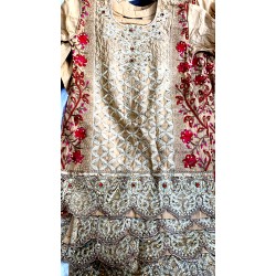 Gold Embroidered Girls Wedding Suit