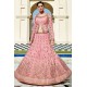Pink Heavy Embroidered Bridal Wedding Lehenga