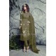 Mehndi Colour Indian Pakistani Georgette Churidar Party Wear Suit 