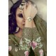 Mehndi Colour Indian Pakistani Georgette Churidar Party Wear Suit 