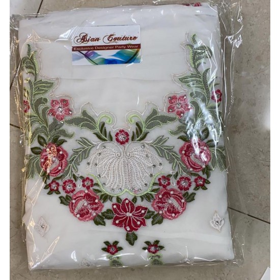 Brilliant White Pakistani Designer Embroidered Salwar Suit