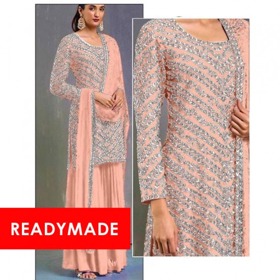 Peach Readymade Salwar Suit Eid Dress Outfit
