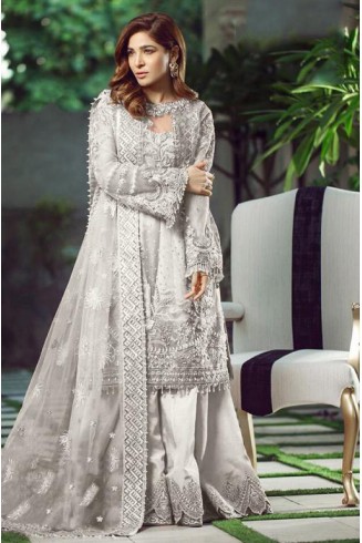 Silver Asian Bridal Pakistani Style Lehenga