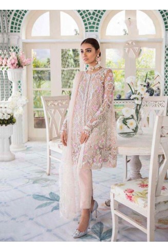 Peach Pakistani Designer Embroidered Salwar Kameez