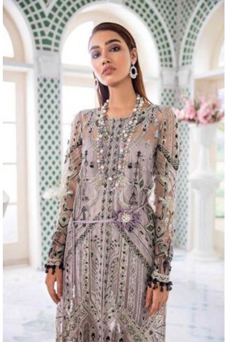 Grey Pakistani Indian Ethnic Embroidered Suit