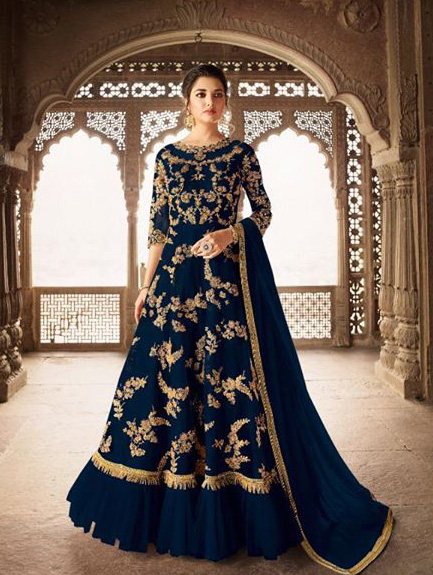 Navy Blue Desi Pakistani Indian Wedding Gown Navy Blue Desi Pakistani Indian Wedding Gown