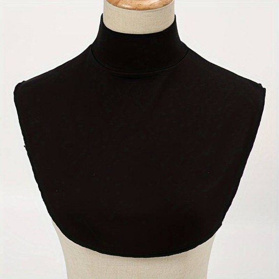 Black Collar Stylish Turtleneck Shoulder