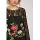 Ladies Black Embroidered Lace Shift Dress