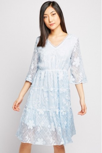 Luxury Embroidered Sheet Mini Dress