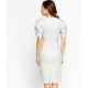 Light Grey Front Slit Designer Dress
