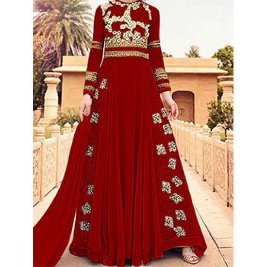 MAROON WEDDING WEAR LEHENGA GOWN MANUFACTURED BY ASIAN COUTURE
