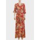 Cinnamon Stick Leopard & Leaves Printed Maxi
