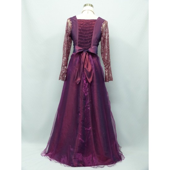 Cherlone Purple Long Sleeve Wedding/Evening Ballgown Formal Bridesmaid Dress